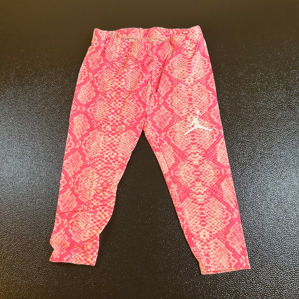 Air Jordan Pink Snakeskin Print Leggings Activewear Pants Kids XS 3-4 Years